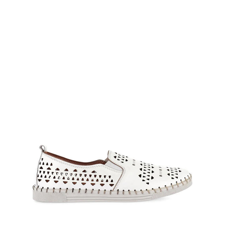 SALA SHOES - LOLA - WHITE - women's casual flat shoe 